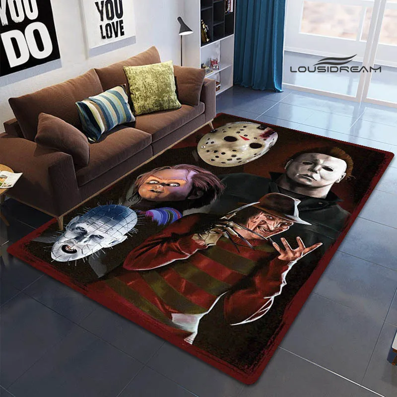 

3D horror movie Printed Carpet Living Room Bedroom Carpet Non -slip Door Mat Photography Props room decor Birthday Gift