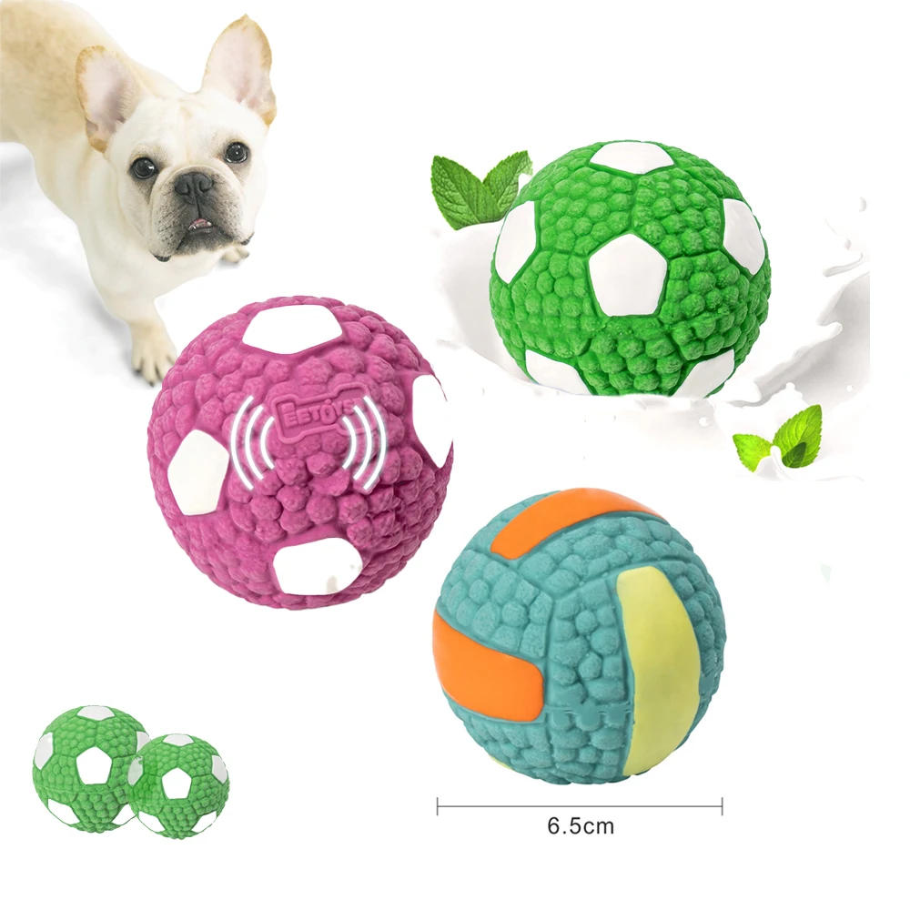 Pet Toy Ball Dog Throwing Toys Active Rolling Soccer Volleyball For Dogs Teeth Cleaning Toy Vocal Interactive Toys Pet Supplies