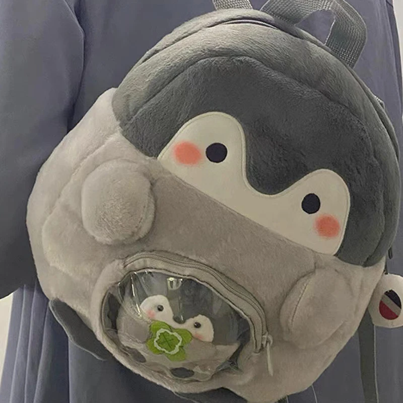 Cute Penguin Plush Backpack Cartoon Doll Bag Casual Lightweight Shoulder Bag