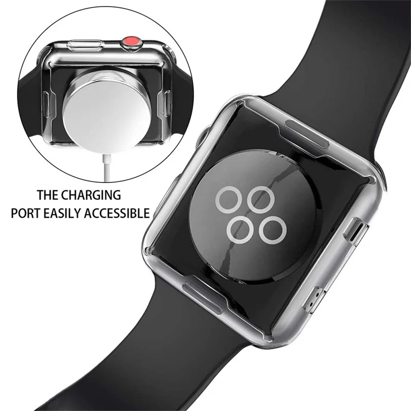 Protector de pantalla para Apple Watch Case 9, 8, 45mm, 41mm, 44MM, 40MM, 42mm, cubierta de parachoques de TPU completa, accesorios para iwatch