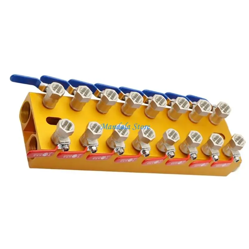 U2JC دقيق هندسيًا مشعب المياه النحاس تدفق متر 4/5/6/8 مدخل 4/5/6/8 صمامات مقبض المخرج لآلة صب البلاستيك