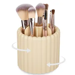 360 Rotating Makeup Brush Holder 8 Slots Make Up Brush Organizer Removable Spinning Cosmetic Brushes Storage Pen Holder