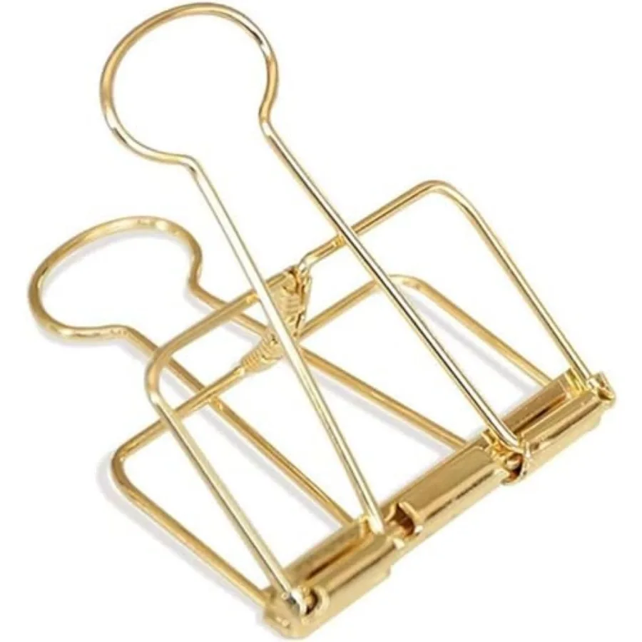 

4Pcs Golden Hollow Out Long Tail Wire Binder Clips Paper Binder Clip Large 51mm Binder and Paper Clips Small in Size and Light