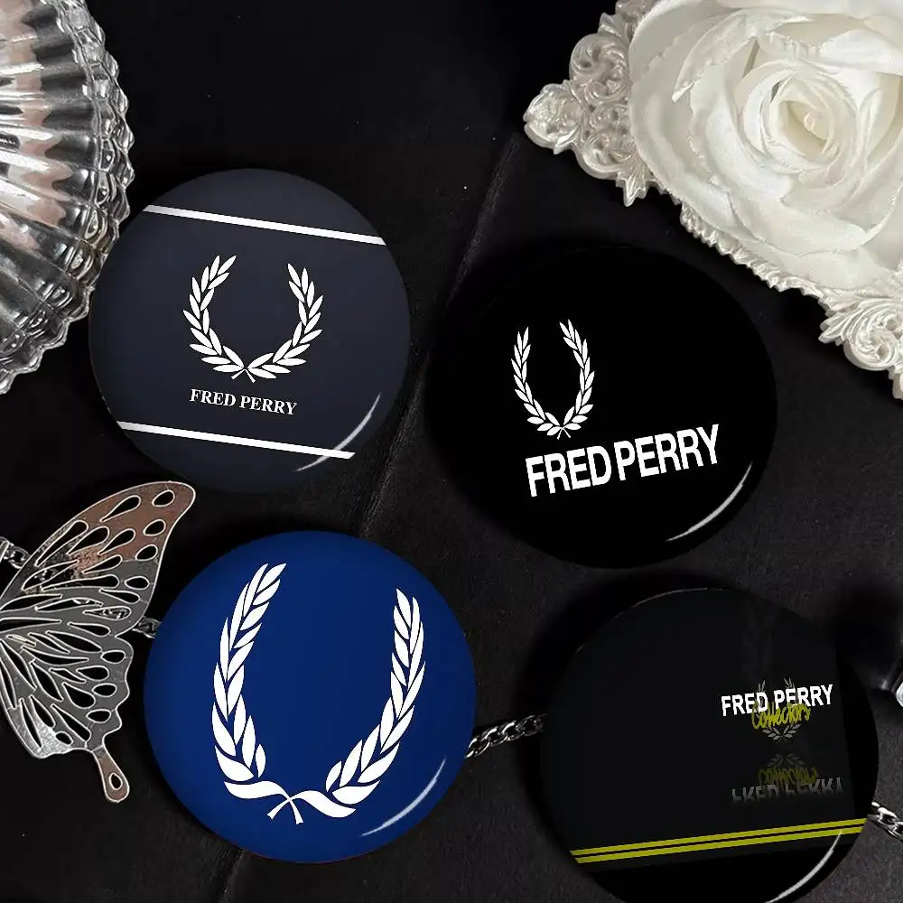 FRED PERRY LOGO 58mm Cute Anime Figure Icon Badge Handmade Tinplate Brooch for Backpack Clothes Chest Ornament Gifts