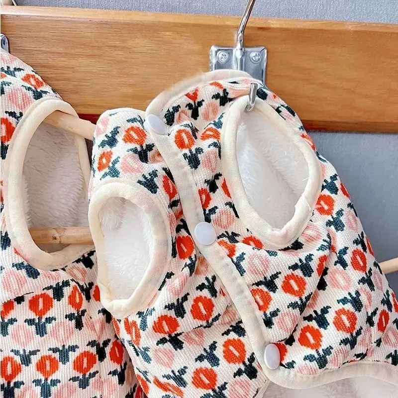 Cute Warm and Thickened Pet Puppy Clothes Cute Small Dog Schnauzer Cat Pomeranian Autumn and Winter