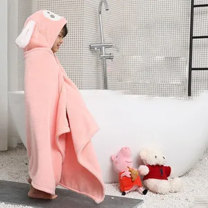 Khăn tắm có mũ trùm đầu, áo choàng, áo choàng tắm, em bé có thể mặc, dày, mềm, nhung san hô, chăn hấp thụ, bé trai và bé gái 8 Cô gái bán hàng cao chính - 7