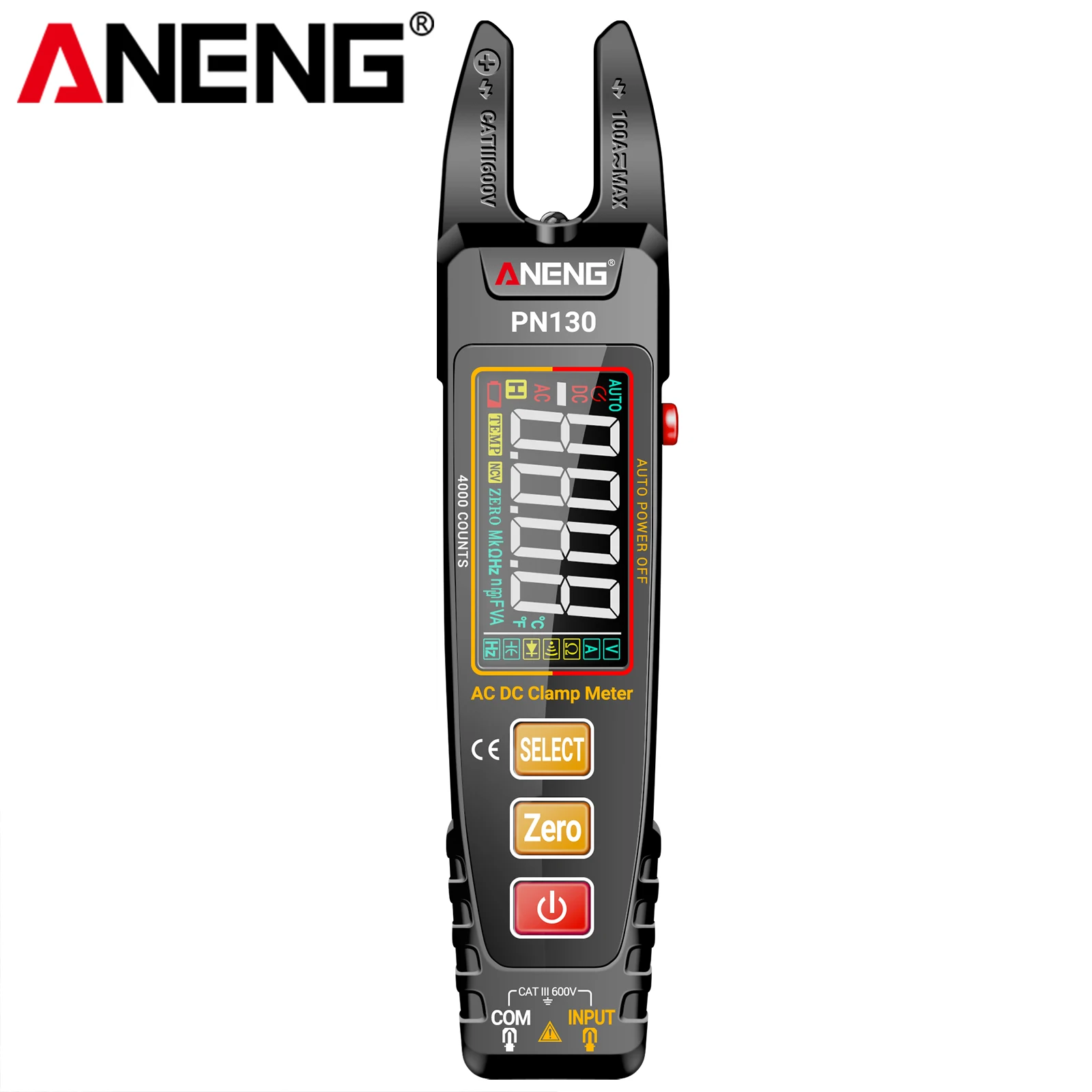

ANENG PN130 Portable Intelligent Digital Clamp Meter 4000 Counts Multimeter for AC/DC Voltage Current Resistance Tests