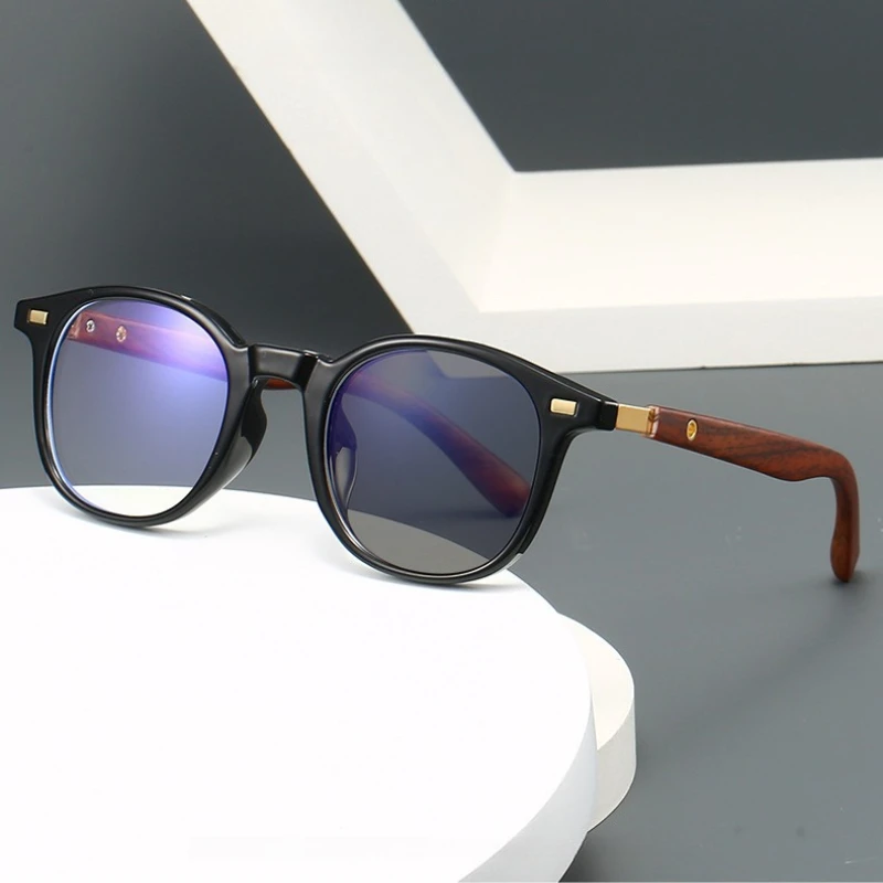 العصرية الجديدة اللونية نظارات للقراءة النساء الرجال إطار دائري نظارات العدسات خمر اللون تغيير مد البصر 0 + 1.0 + 4.0