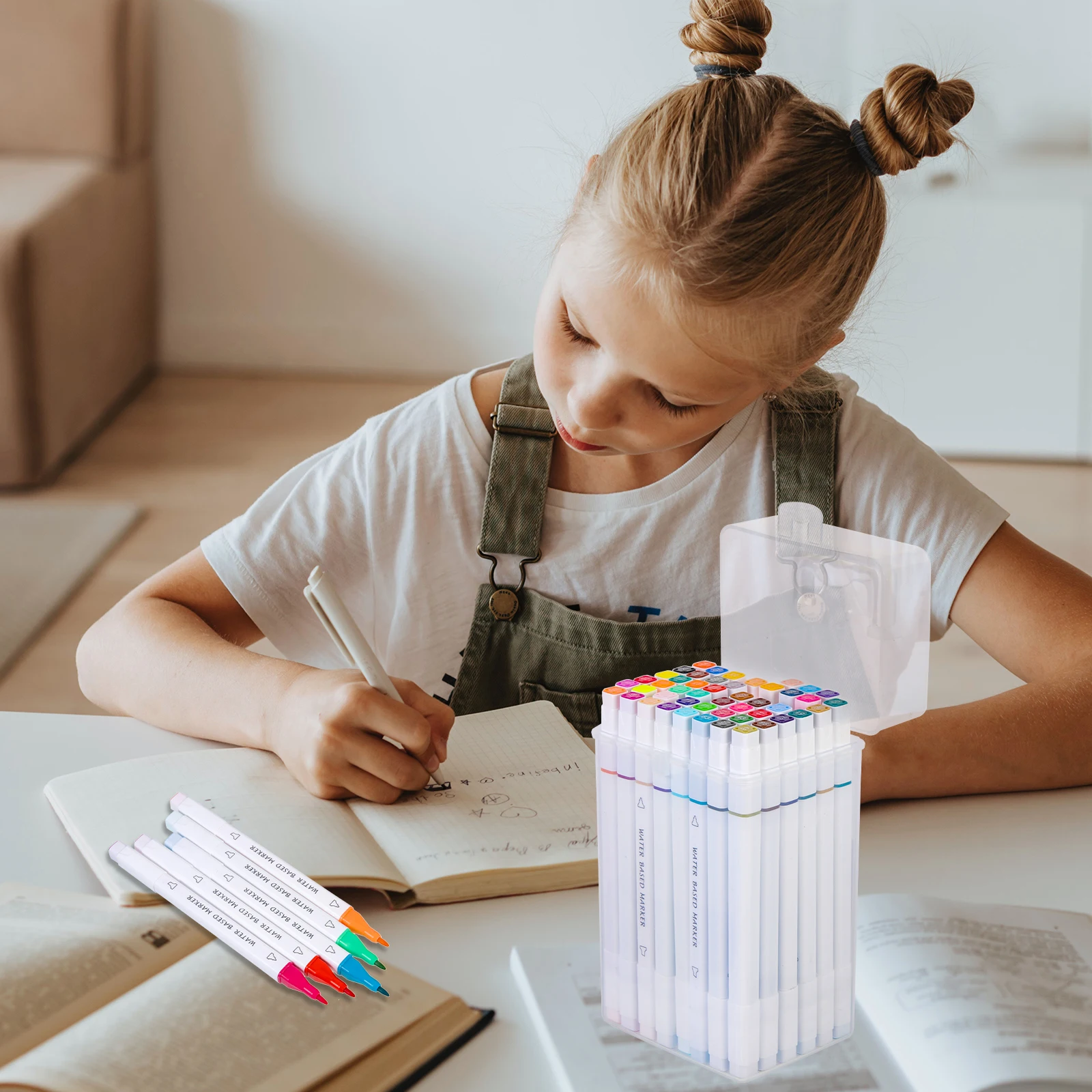 

48Pcs Artist Markers Set with Dual Tips for Smooth Drawing and Coloring High Quality Safe Material Easy to Carry Anywhere