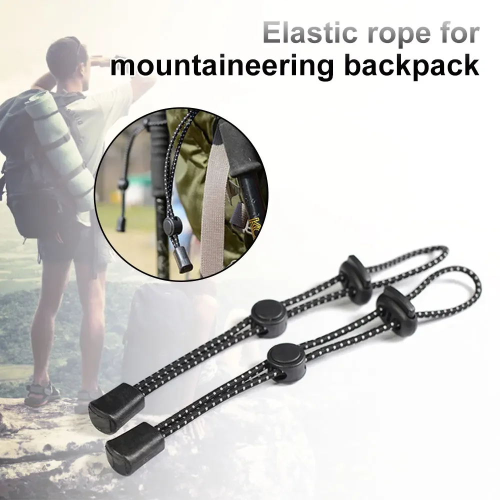2pcs Backpack Walking Stick Holder Trekking Hiking Pole Fixing Tie Cord Rope Outdoor Sports Small Tools for Camping Mountain