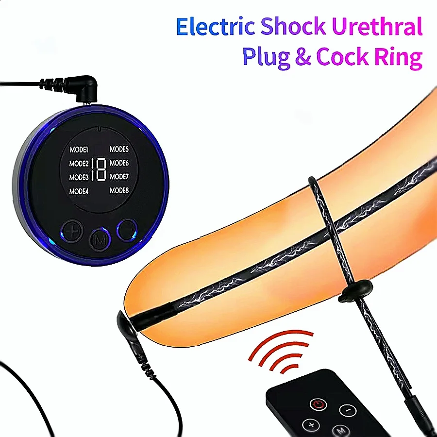 صدمة كهربائية الحصان العين قضيب مجرى البول موسع الاستمناء سيليكون لعبة استثارة القضيب تحفيز تأخير القذف لعبة الجنس للرجال