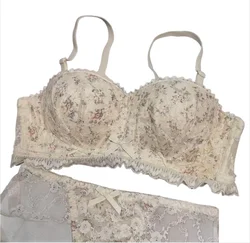 French Floral Small Breasts Gathered Without Steel Ring Pure Desire Underwear Female Japanese Sweet Girl Student Bra