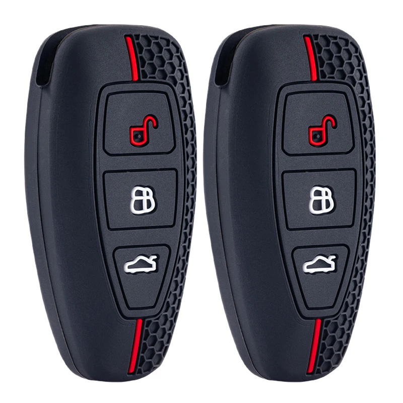 Capa de Silicone Metálica para Chave Automotiva ST Line Fiesta Focus Mondeo Ecosport Kuga Puma Edge Escape - Acessório para Chaveiro