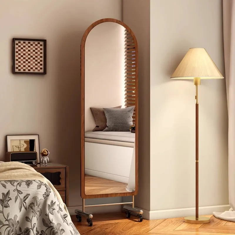 DSA Movable Full Body Mirror Home Floor Mirror Large Stainless Steel Dressing Mirror with Pulley