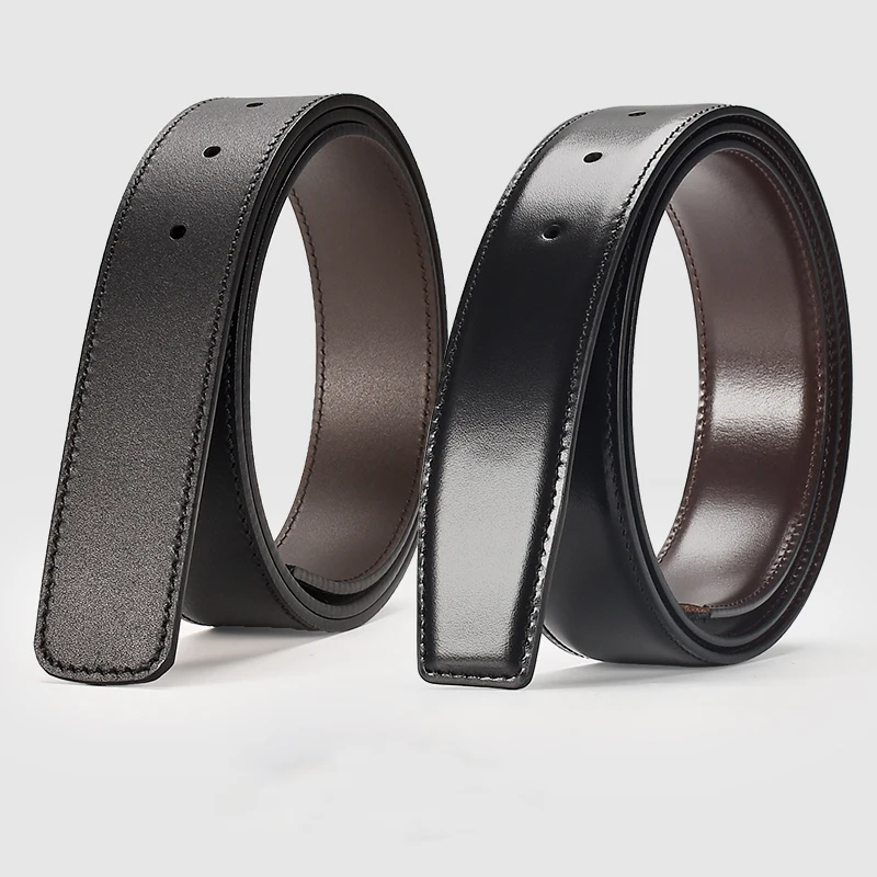 

Mens belts without buckle, single belt body imported cowhide, matched with smooth buckle or needle buckle, headless belt replace