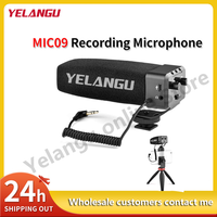 YELANGU Camcorder Professional Interview Microphone Built-in Battery Condenser 3.5mm Audio Plug for DSLR Camera video Microfone