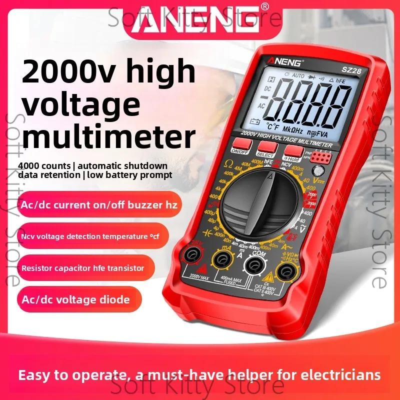 ANENG photovoltaic multimeter multi-function auto repair digital high-precision 2000V high-voltage universal meter digital