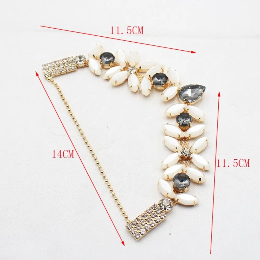 1Pair Ladies Sandal Beach Slider Decorate Chain Acrylic Crystal Shoe Chain DIY Herringbone Slipper Chain Beach Shoes Accessories