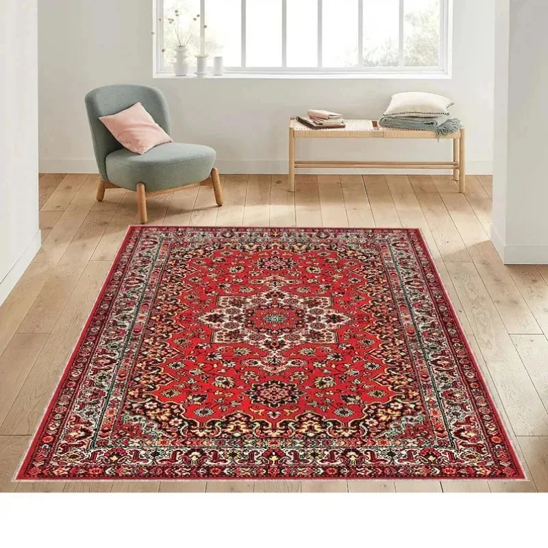 

JSL36Turkish Style Red Rug Classic Style Carpet Non Slip Living Room Rug Popular Modern Rug Ottoman Style Boho Rug Entrance 9Ok%