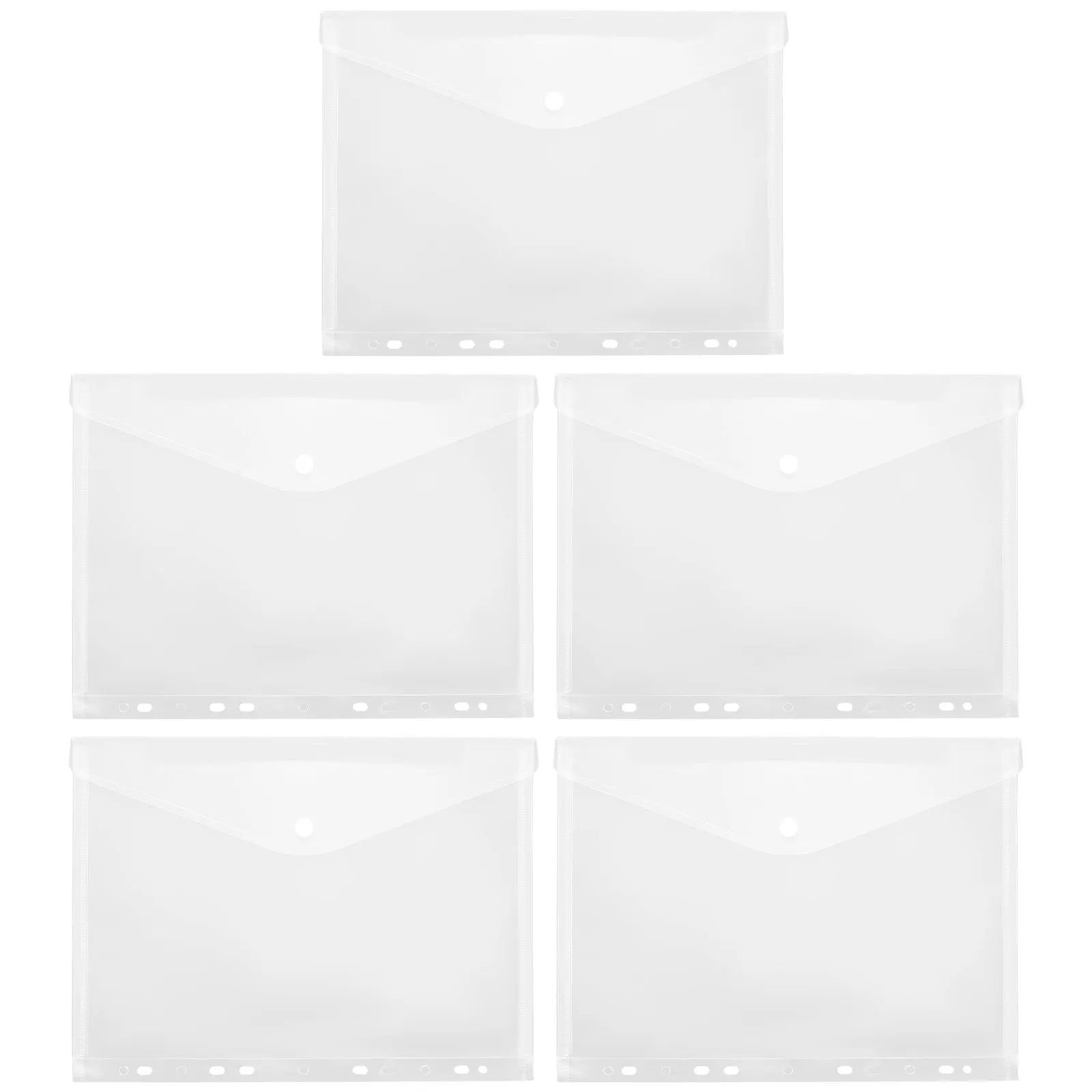 

5Pcs Lightweight Binder Page Pocket File Protector Clear Document Bags 11-Hole A4 Loose-Leaf File Bags
