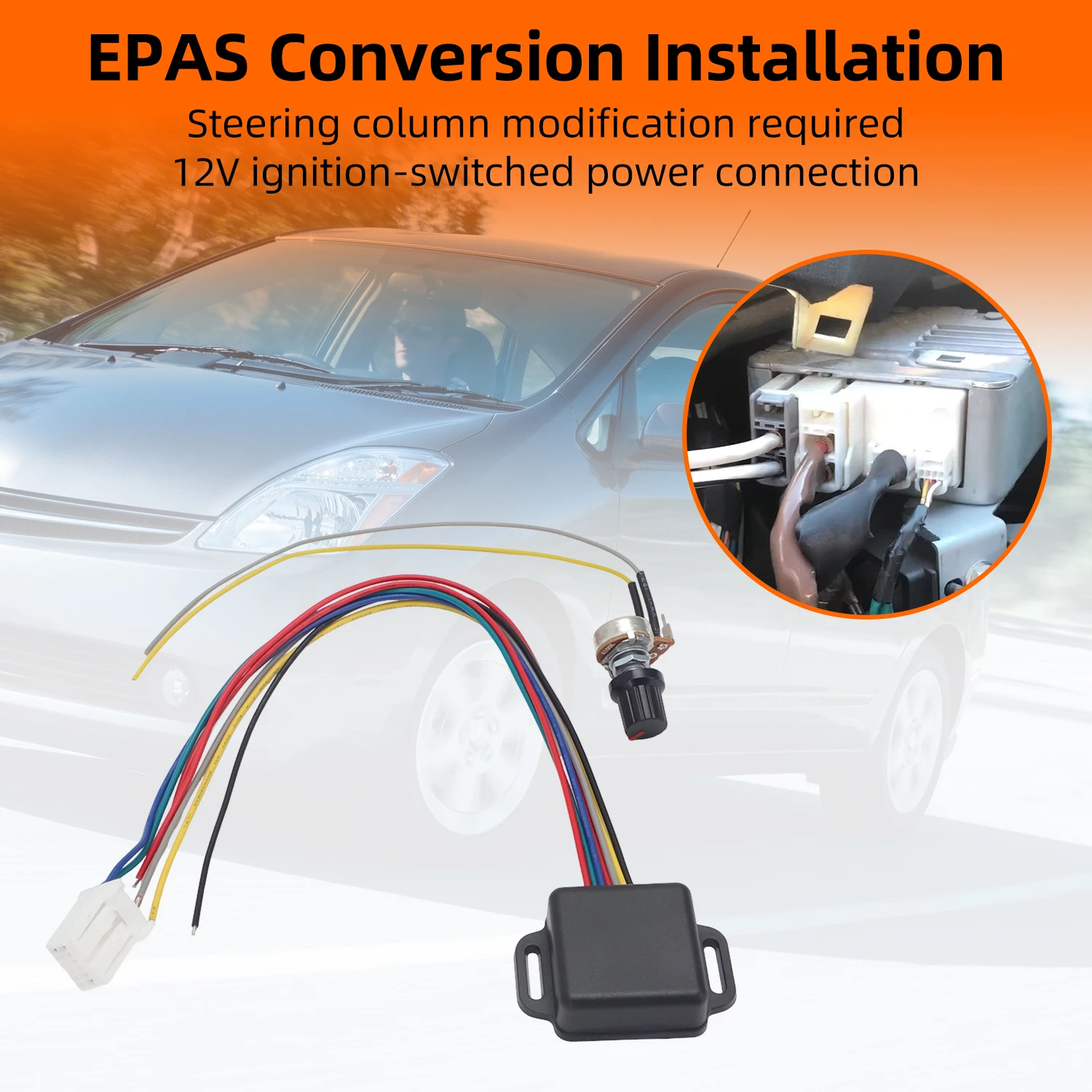 Image of Für Toyota Prius 2004-2015 Yaris 2006-2011 Elektrisches Servolenkungs-Steuergerät-Kit EPAS Steuerbox mit Einstellknopf
