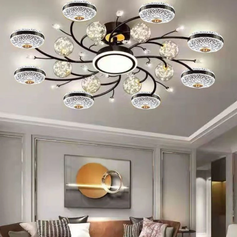 

Crystal Living Room Ceiling Light Modern Intelligent LED Chandelier Gexing Bedroom Restaurant Apartment Indoor Decorative Lamps