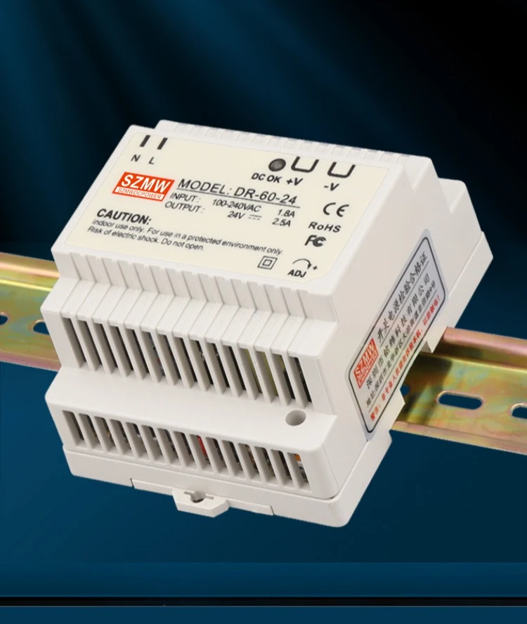 Factory Direct Compatible withDR-60W-24v5v12v Industrial Rail Switching Power Supply 220v AC to DC Card Rail DC Power Supply