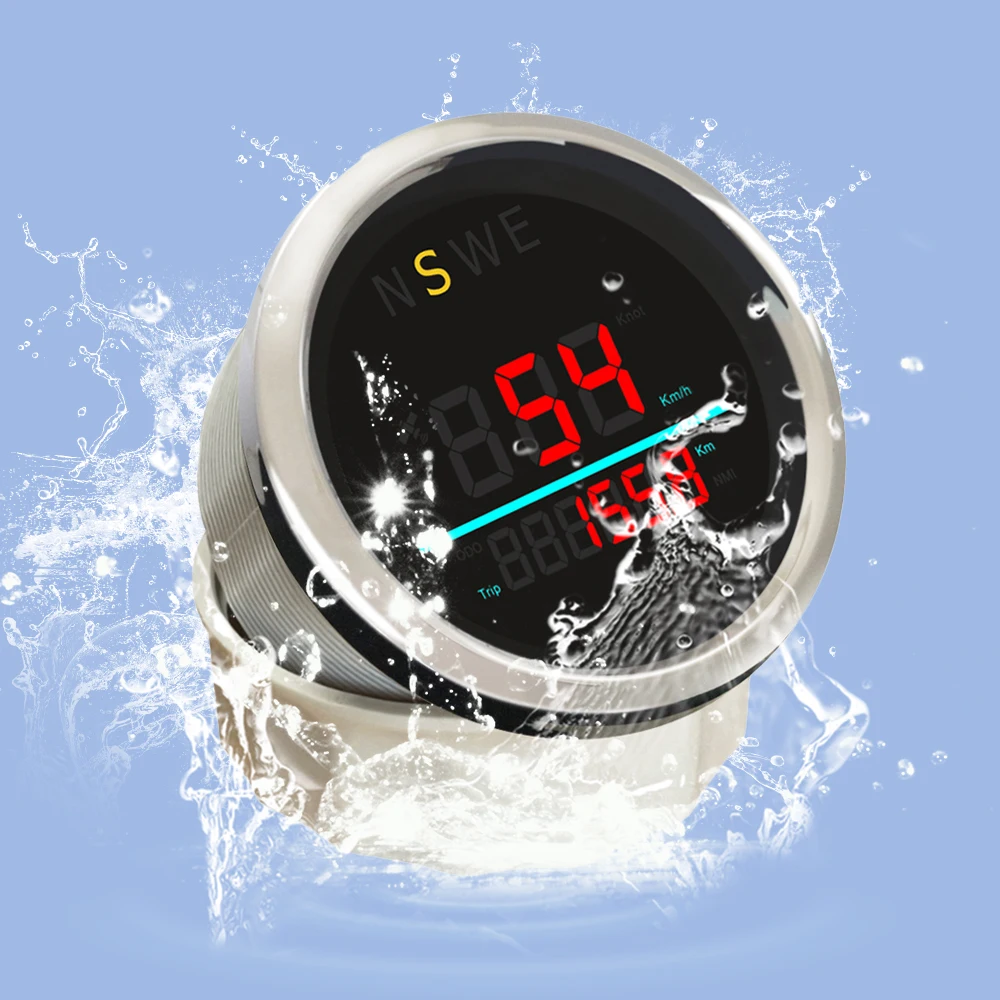 

ELING Marine Boat 85mm Digital GPS Speedometer 0-999 (Knots, km/h) with Backlight GPS Antenna for Sailboat Yacht 12V 24V