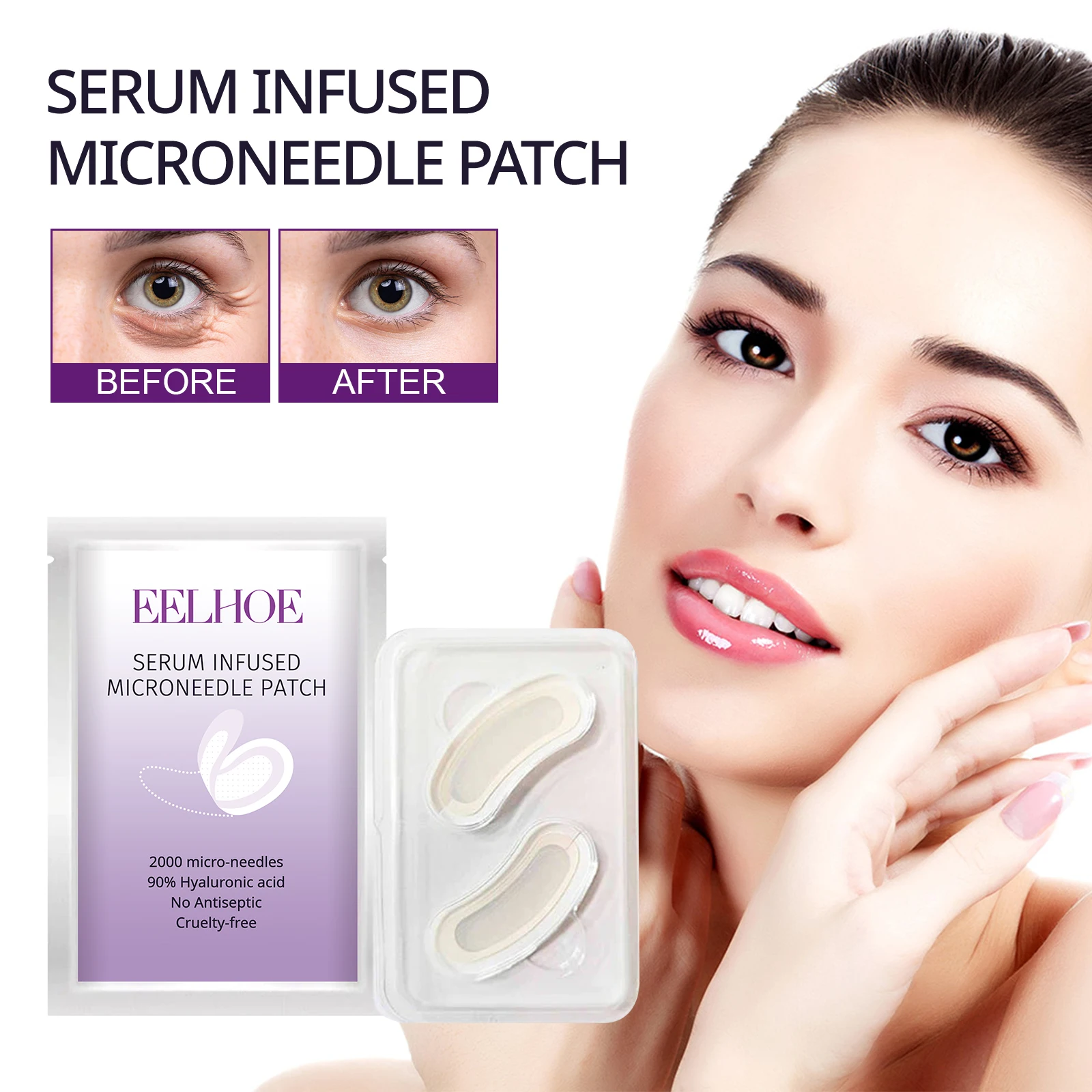 

Маска для глаз EELHOE линяет и подтягивает зону глаз, снижает тонкие линии, темные круги, мешки под глазами и пополняет влагу.