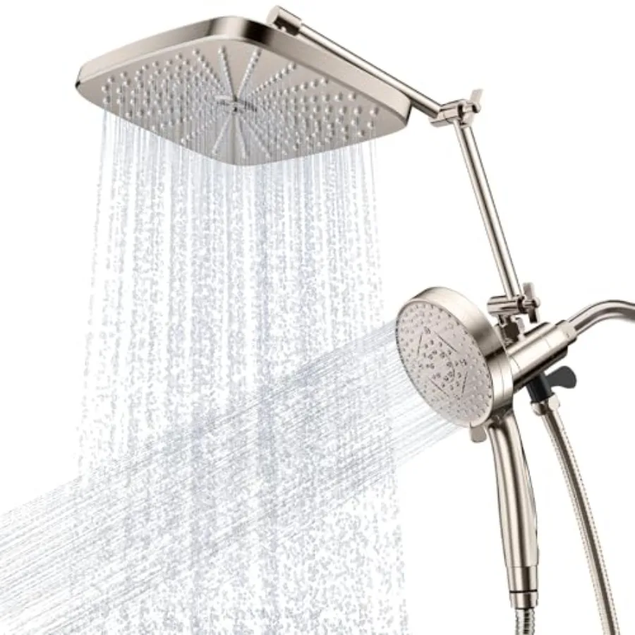 

12" Rain Shower Head with Magnetic 4.7" 9-Mode Handheld Spray Combo High Pressure Dual Shower Heads with Adjustable Extension A