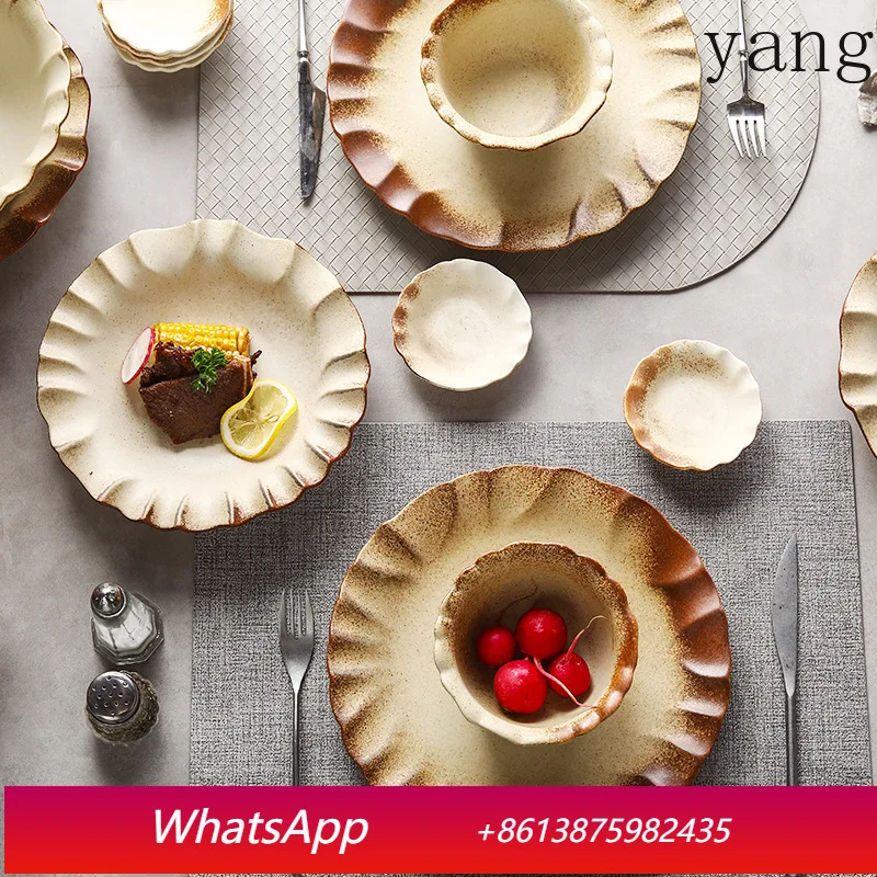 

LMM Su Ni Huang Zhanyan Soup Bowl Hotel Restaurant Dinner Plate Retro Fish Plate Flavor Plate