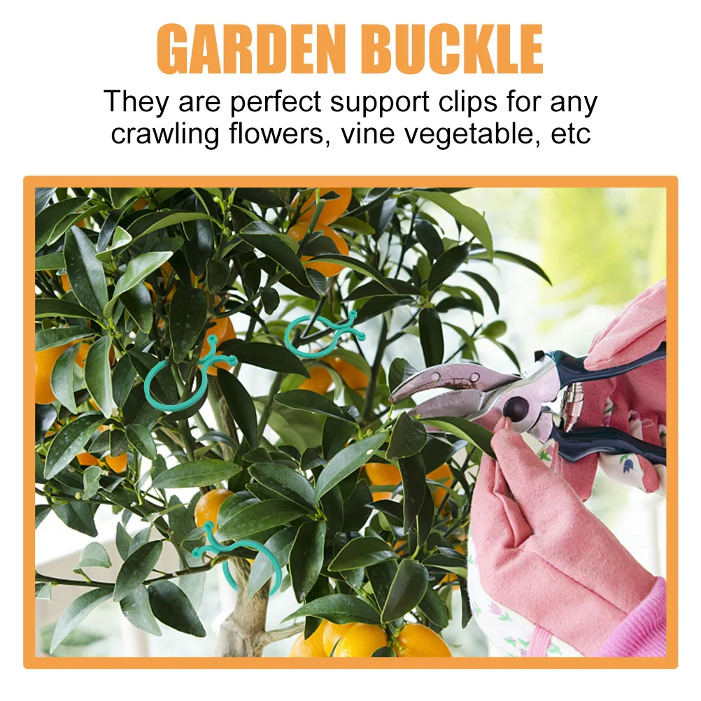 

100pcs Garden Support Clips Plant Clips For Flowers Plants Gardening Fittings Durable Plastic Bright Green Lightweight For