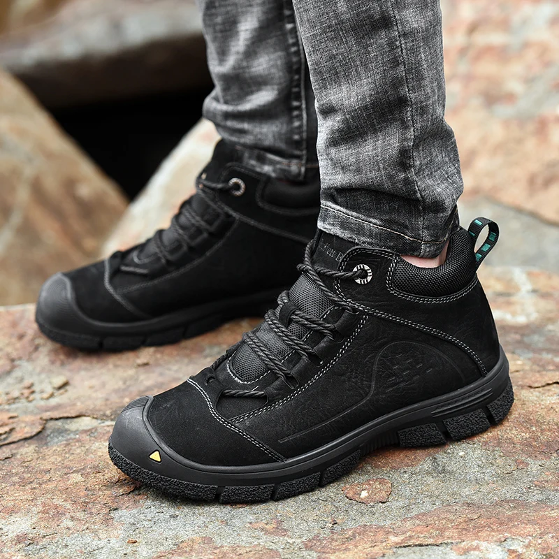 Men Winter Snow Boots lace up Ultra Warm Men Hiking Boots outdoor Leather High Top Men's Boots Outdoor men Sneakers