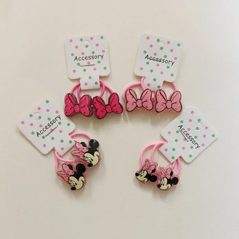 Pince à cheveux Minnie Mouse pour enfants, nœud papillon de dessin animé, barrettes BB, élastique, épingle à cheveux, élastique, vêtements de sauna, cadeaux pour filles, rose, rouge