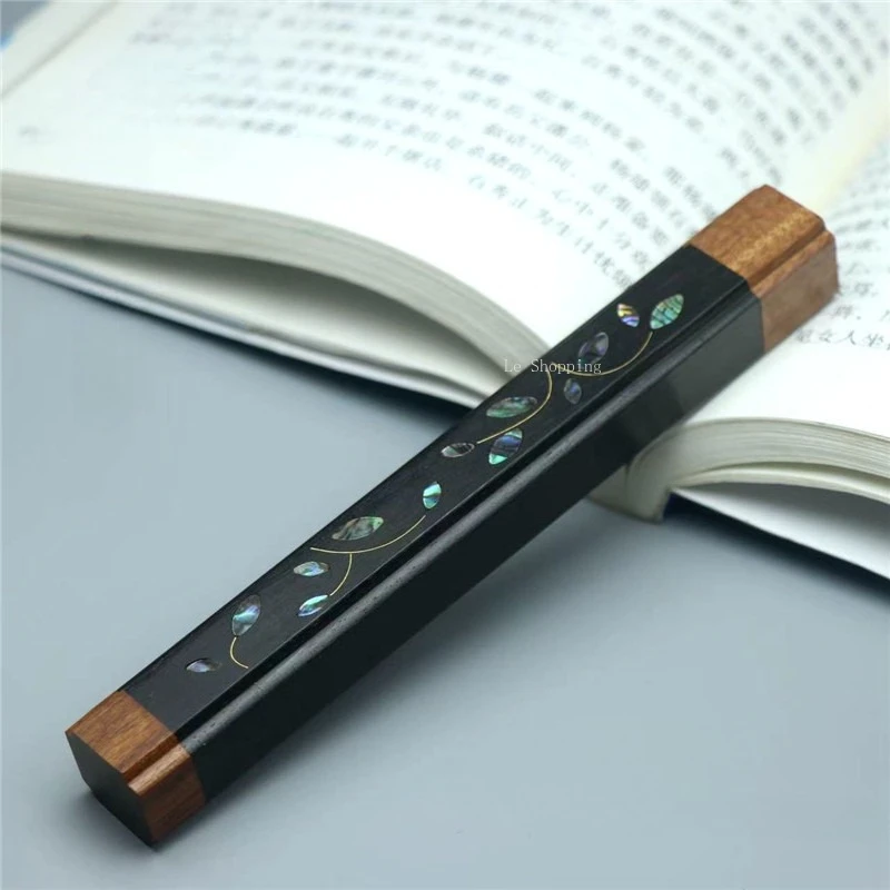 Wooden Square Inlaid Shell Short Incense Tube/Travel Portable Incense Box Storing Joss Stick Purify The Air Religious Items