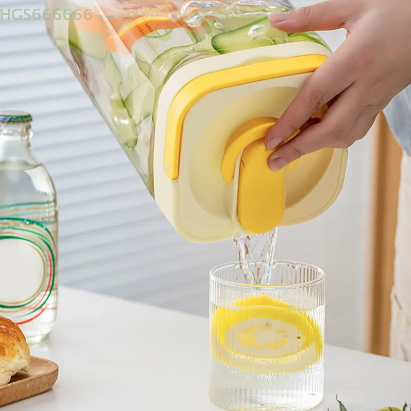 

2.5/3.5L Portable Plastic Drink Dispenser Refrigerator Fruit Tea Bucket Liquid Beverage Container Cold Water Kettle With Faucet