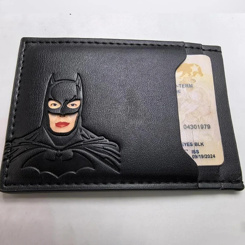 Personalized Leather Bat Wallet Mask Card Holder Bat ID Wallet Gift