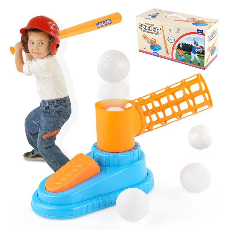 Children's Baseball Trainer Outdoor Sports Baseball Automatic Launcher Fun Game Catapult Parent-child Interactive Toy Set Gift