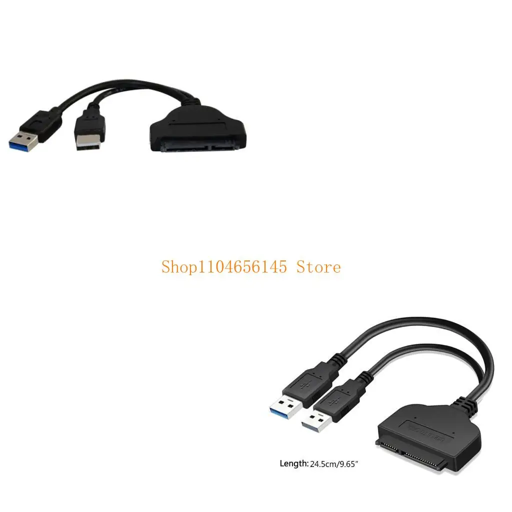 

5asd Dual Port USB 2.0 to Adapter Converter Cable 6Gbps for Hard Drive Disk SSD 2.5" USB3.0 Data Reader 2.0Power