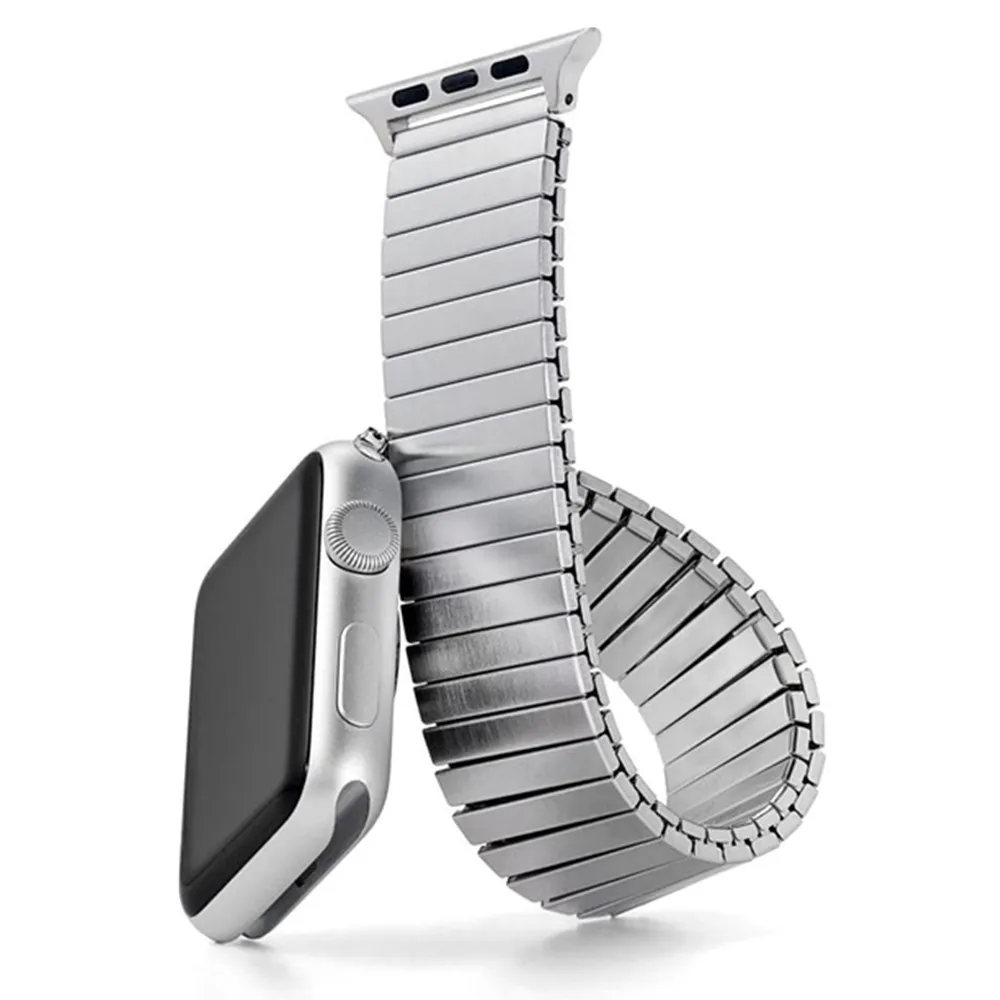 Elastisches Metallarmband für Apple Watch Series 12 11 10 42 46mm Edelstahlband für iWatch SE 9 8 7 6 5 4 40mm 44 41 45 38 49mm