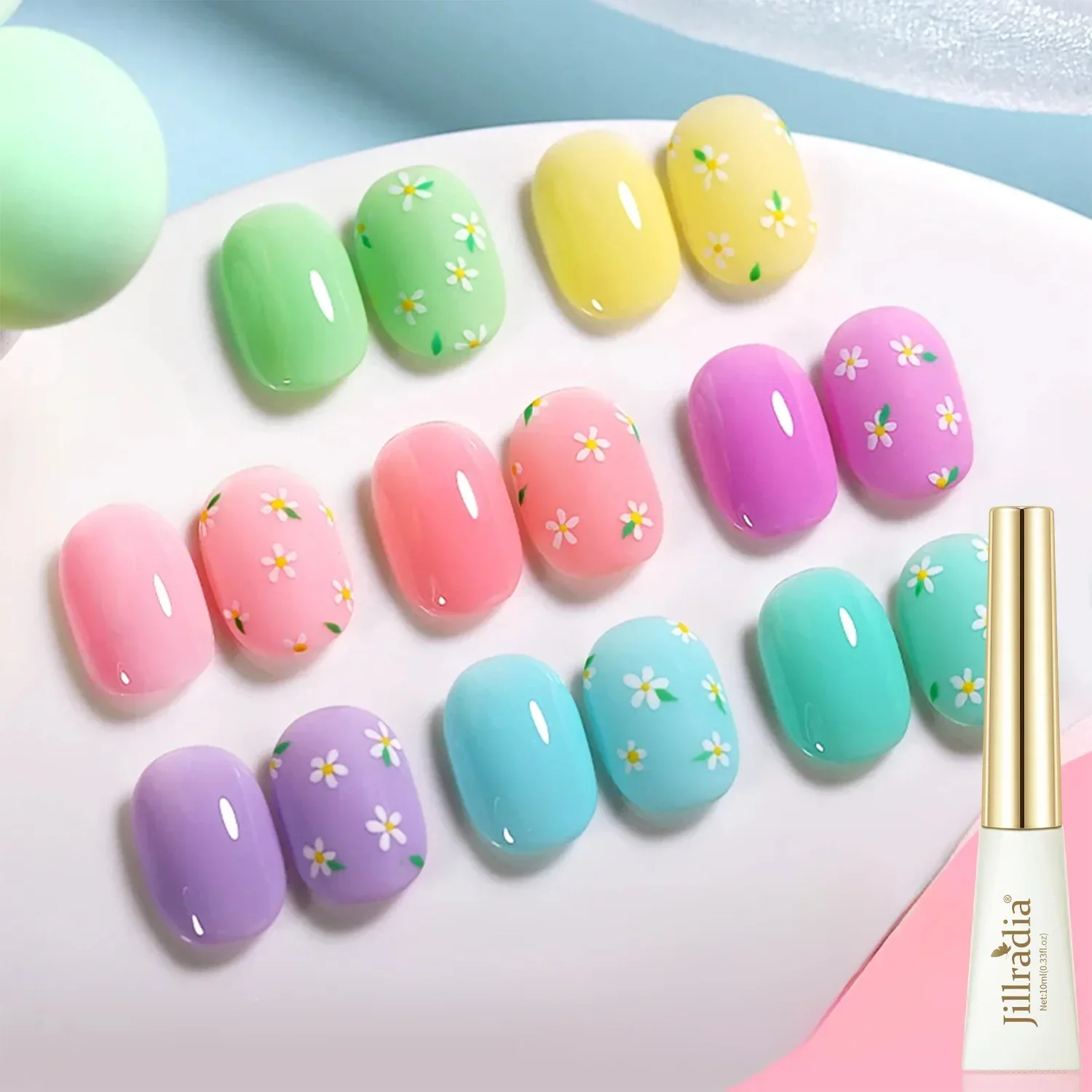 

8pcs 10ml Macaron Candy Color Rubber Base Gel for Gel Nail Polish 15ml Russian Self-leveling Soak Off Semi Permanent UV Gel