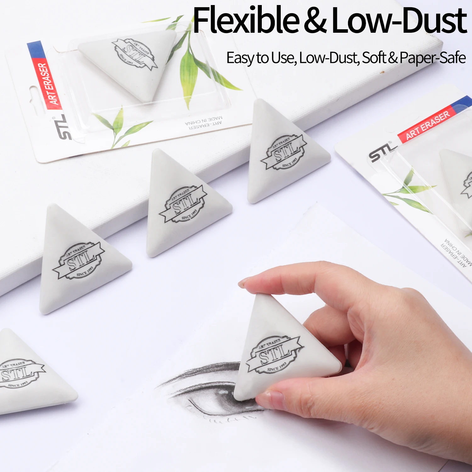 Sketching Highlight Eraser Precision Triangle Rubber for Sketching Drawing Clean Smudge Free Eraser for Detail Modification Tool
