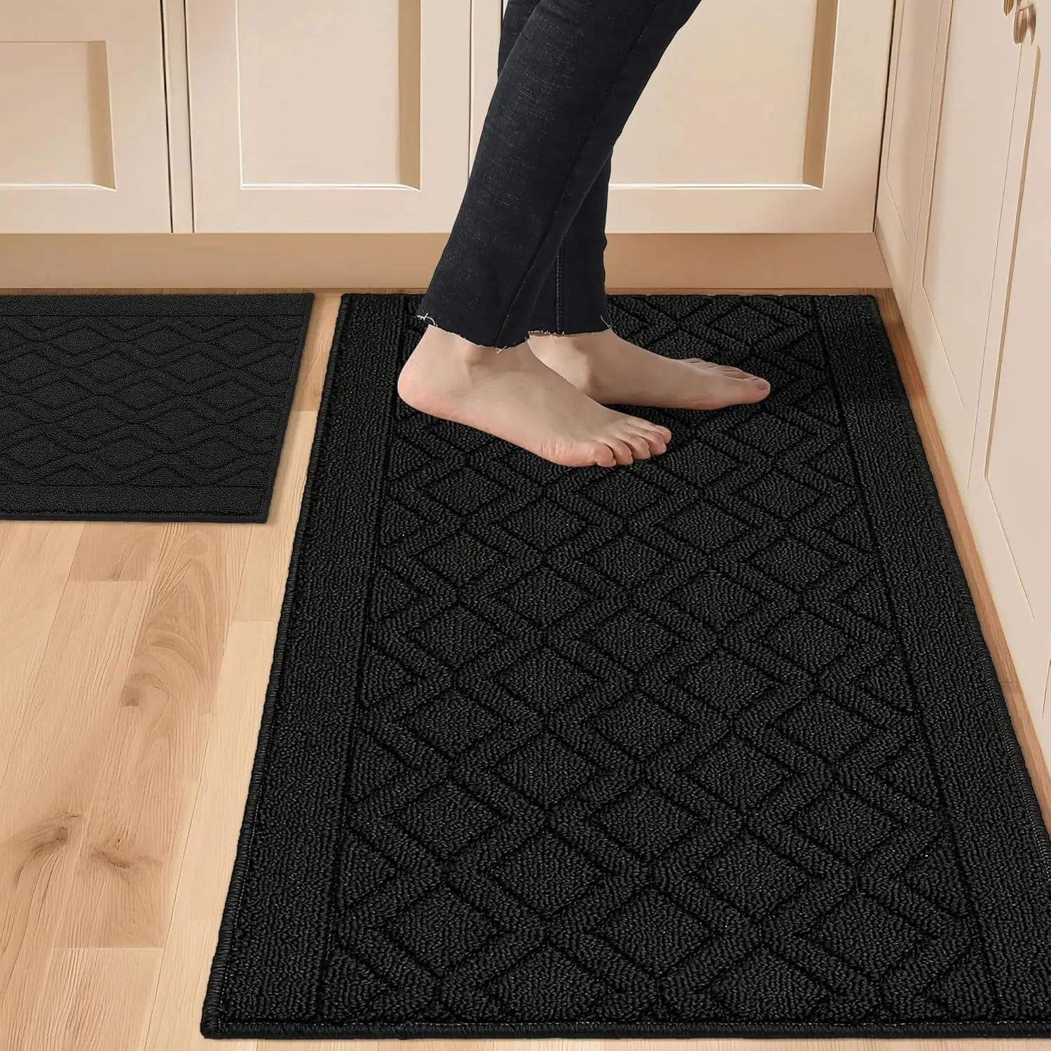 

48x20 Inch/30X20 Inch Kitchen Rug Mats Made of 100% Polypropylene 2 Pieces Soft Kitchen Mat Specialized in Anti Slipper