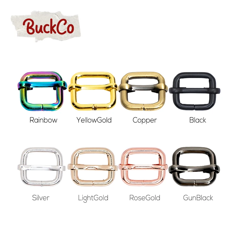 10 pçs/lote 15mm não soldado fivela ajustável slider diy cinto bolsa coleira de cão parte ajustador durável ambiental 8 cores