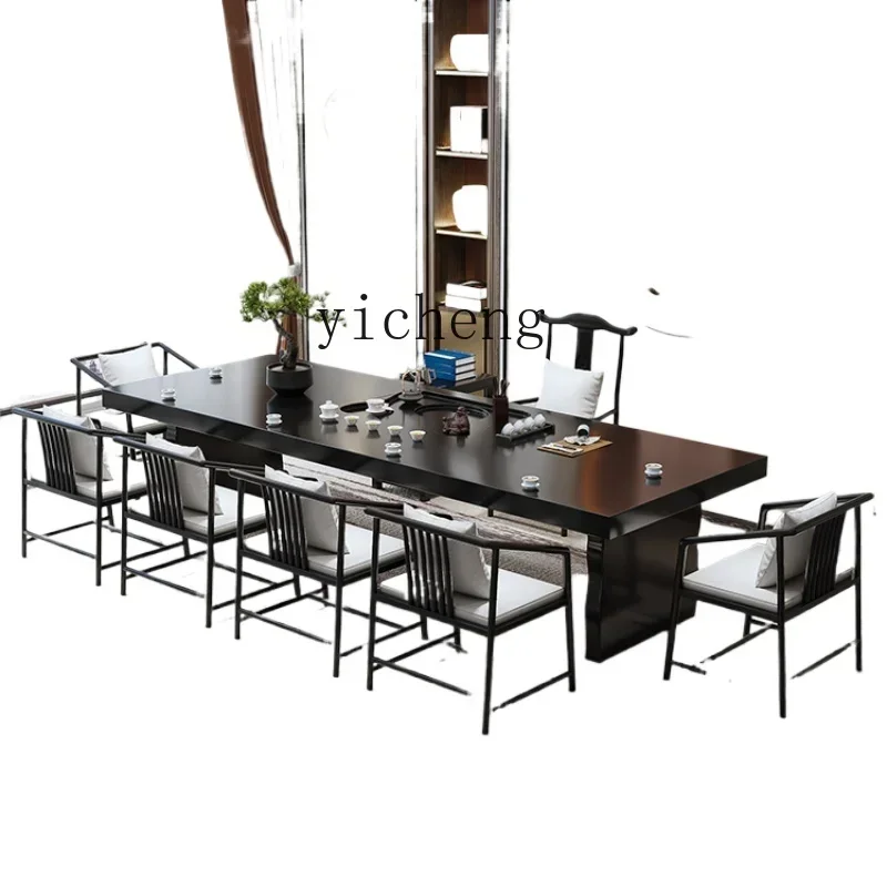 

XL solid wood tea table Zen office kung fu tea table guest drinking tea table and chair combination