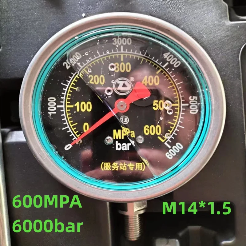 NEW! 250Mpa 2500bar 600Mpa 6000bar Shockproof High Pressure Gauge M14*1.5 Plunger Pressure Test