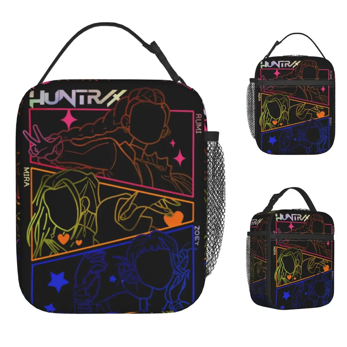 

Kpop Demon Hunters Lunch Bag Huntrix Mira Rumi and Zoey Outdoor Lunch Box Designer Thermal Lunch Bags Insulated Cooler Bag