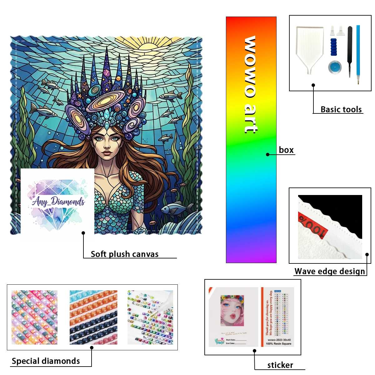 

【ANY_ Diamond Art】 Daughter of the Sea Crystal AB Rhinestone FD Rhinestone Perfect Resin Diamond