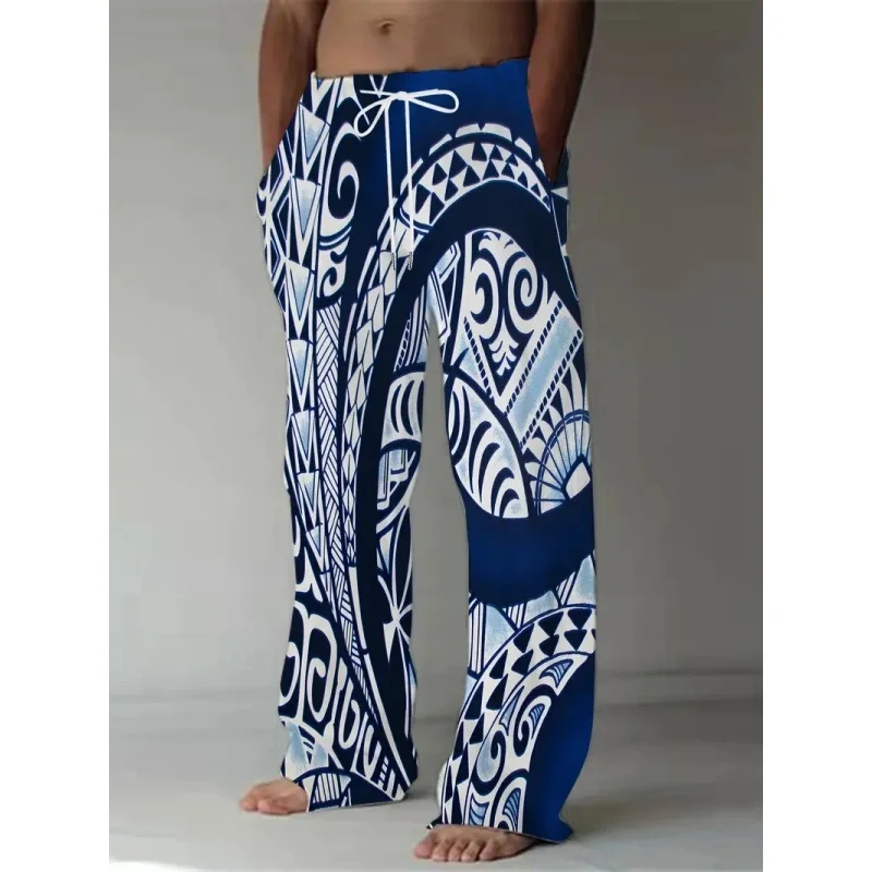 

Мужские повседневные свободные прямые брюки с 3D-печатью, авангардный уличный стиль, осенне-зимняя одежда, удобные.