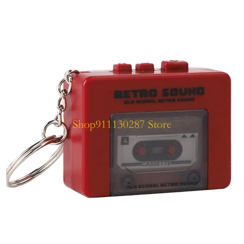 J1HC Miniature Retro Cassettes Keychains Creative Tape Recorders Keychains for Backpacks
